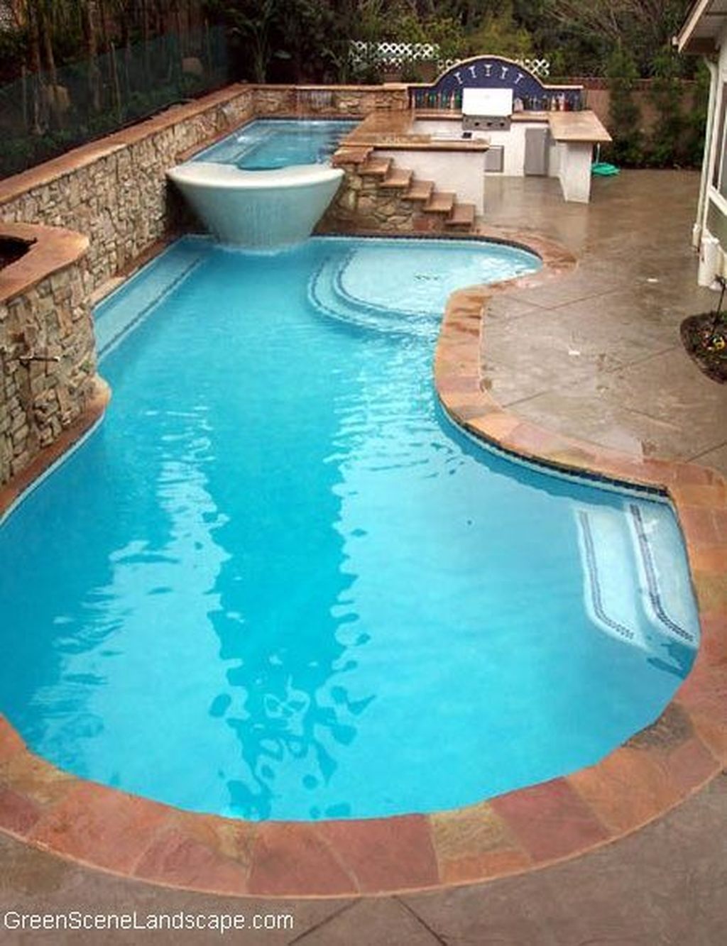 summer backyard pool