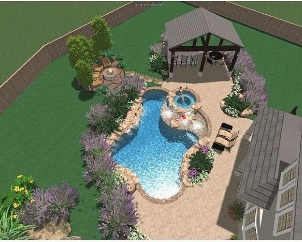 summer backyard pool