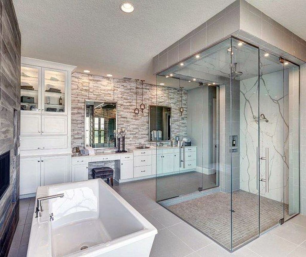 34 Fabulous Modern Master Bathroom Design Ideas MAGZHOUSE