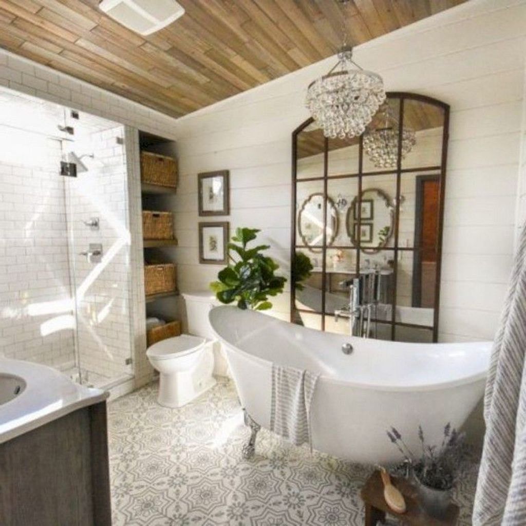 Inspiring Small Modern Farmhouse Bathroom Design Ideas 26