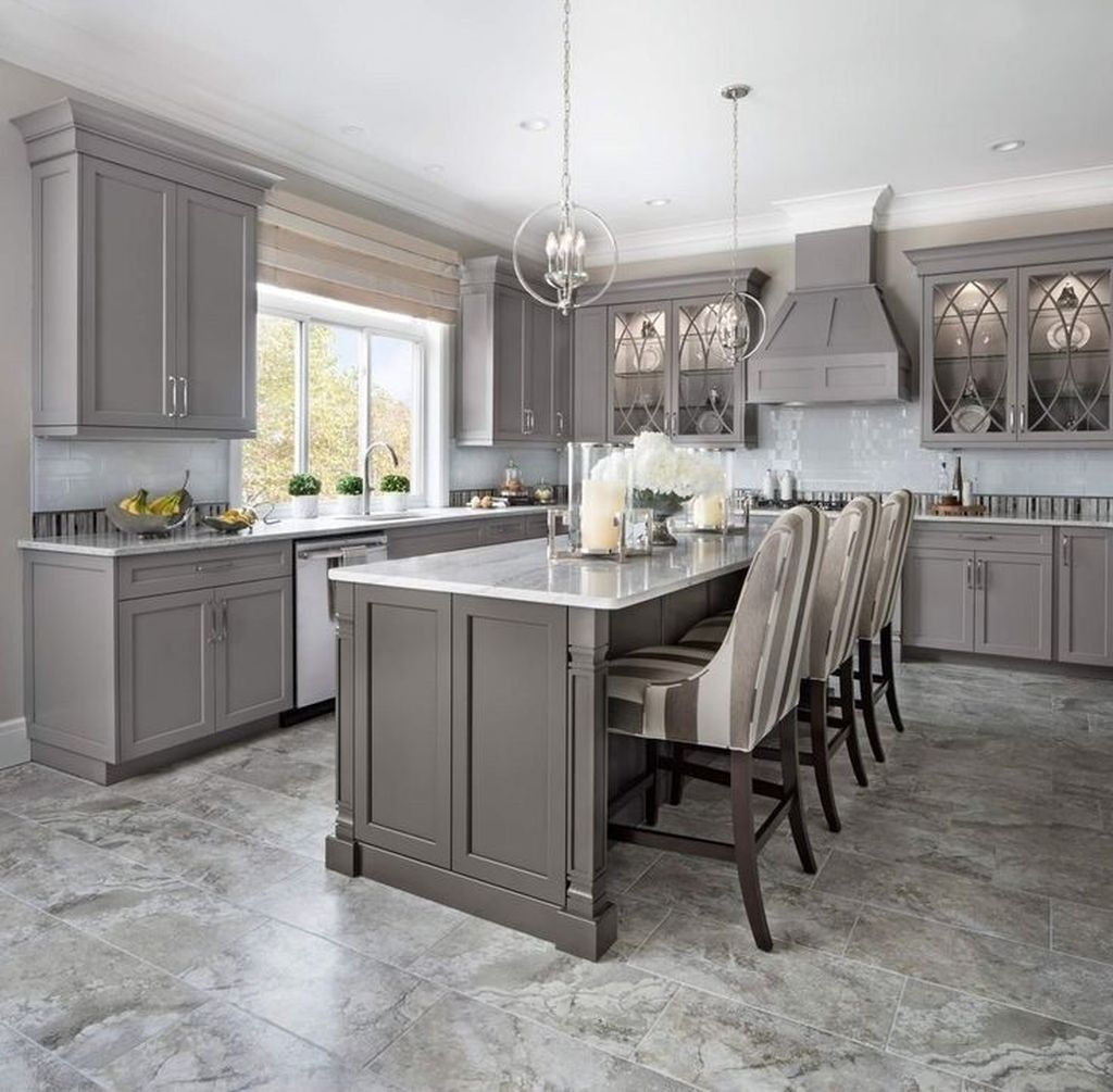 Lovely Grey White Kitchen Design Ideas 31