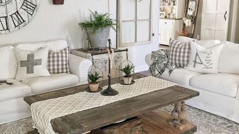 Incredible Rustic Farmhouse Living Room Design Ideas 19