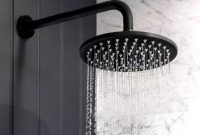 Inspiring Black Powder Room Design Ideas With Modern Style 15