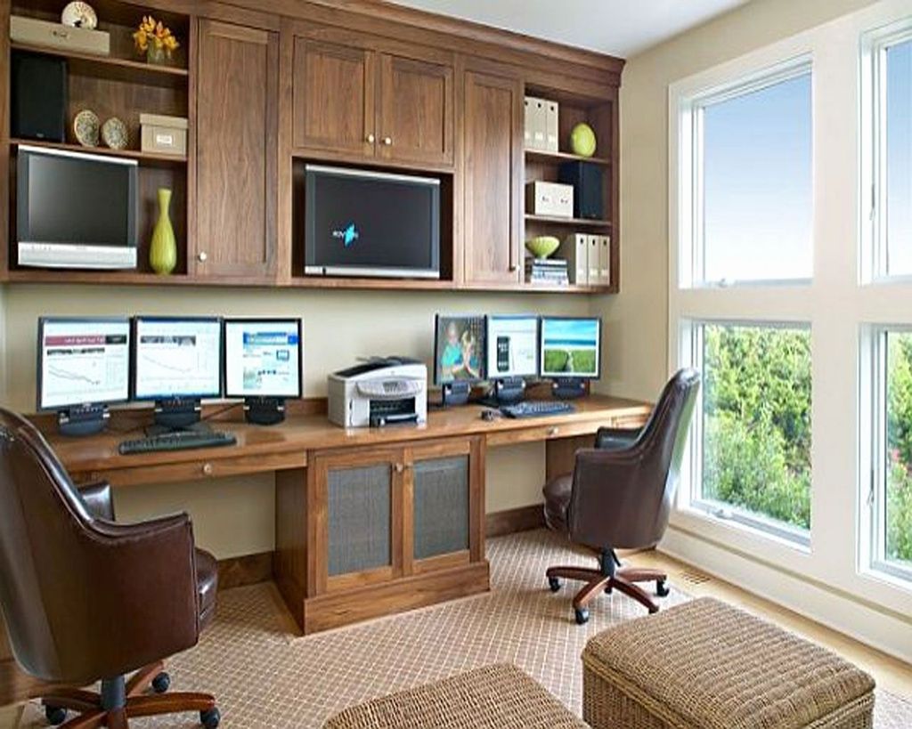 Unique Home Office For Two Design Ideas New Decorating Ideas