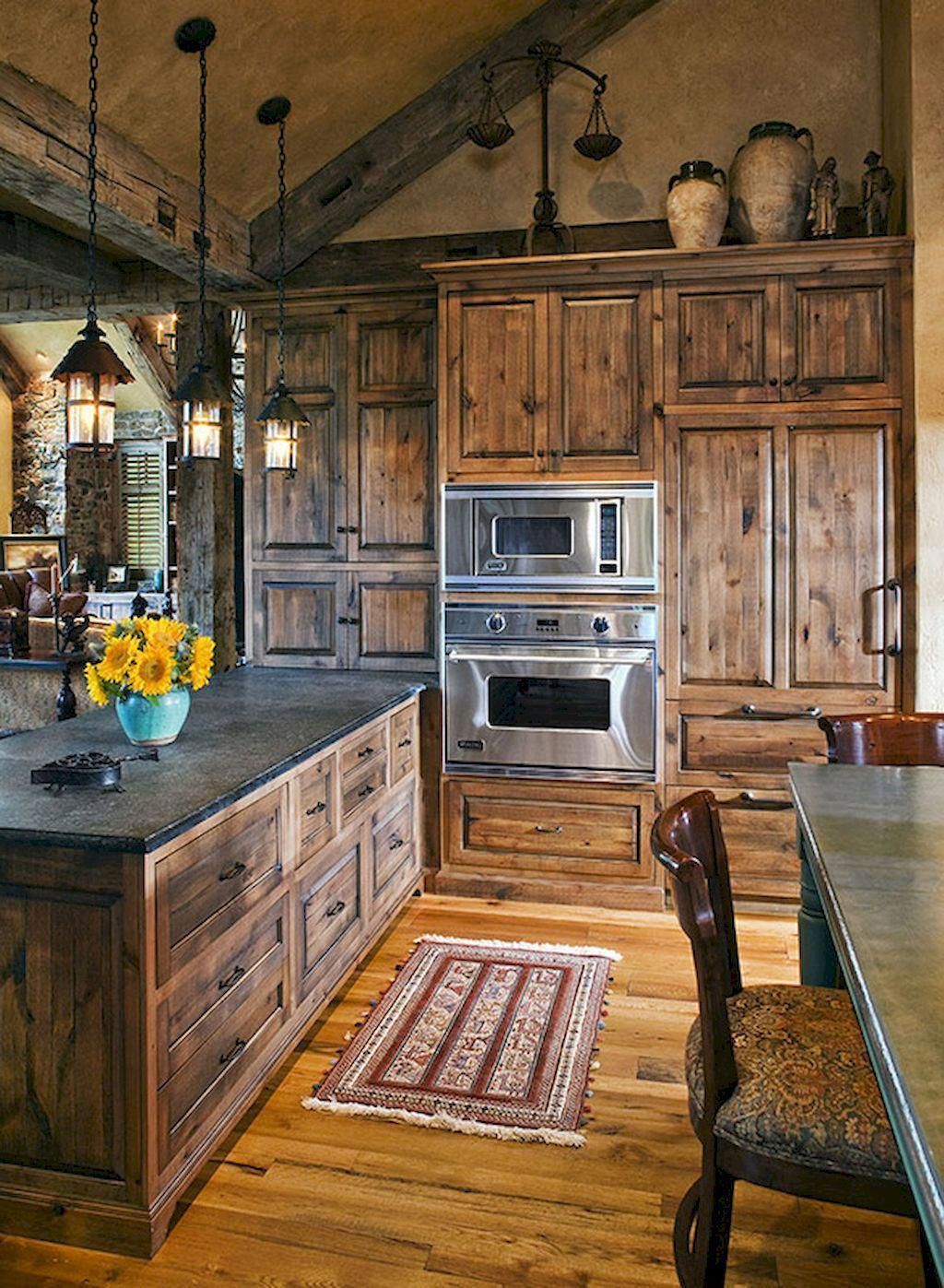 32 Stunning Rustic Kitchen Design And Decor Ideas - MAGZHOUSE