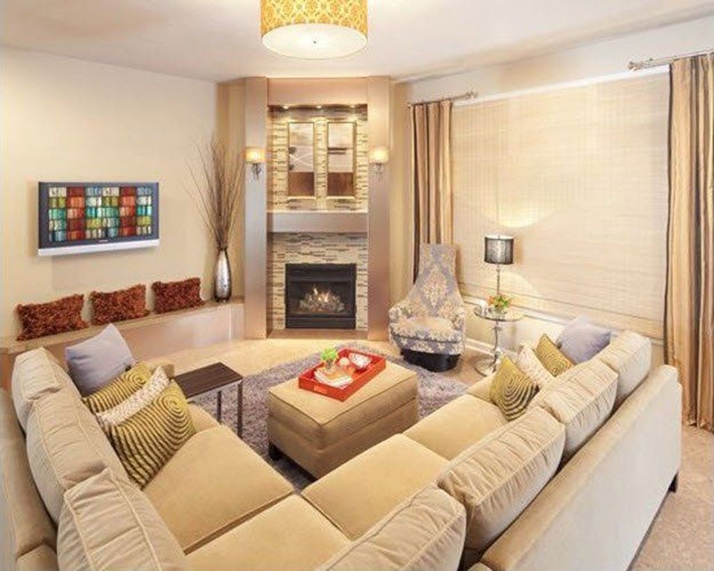 39 Stunning Corner Fireplace Design For Living Room - MAGZHOUSE