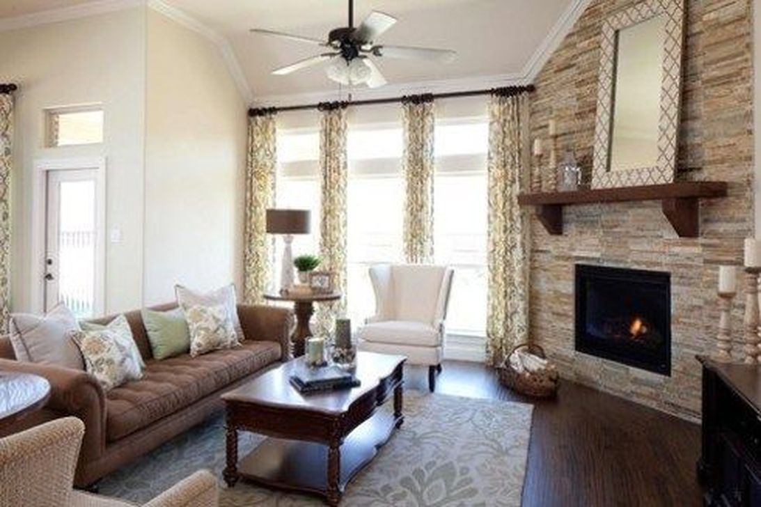 39 Stunning Corner Fireplace Design For Living Room - MAGZHOUSE