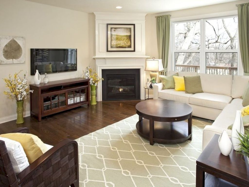 20 Stunning Corner Fireplace Design For Living Room   MAGZHOUSE
