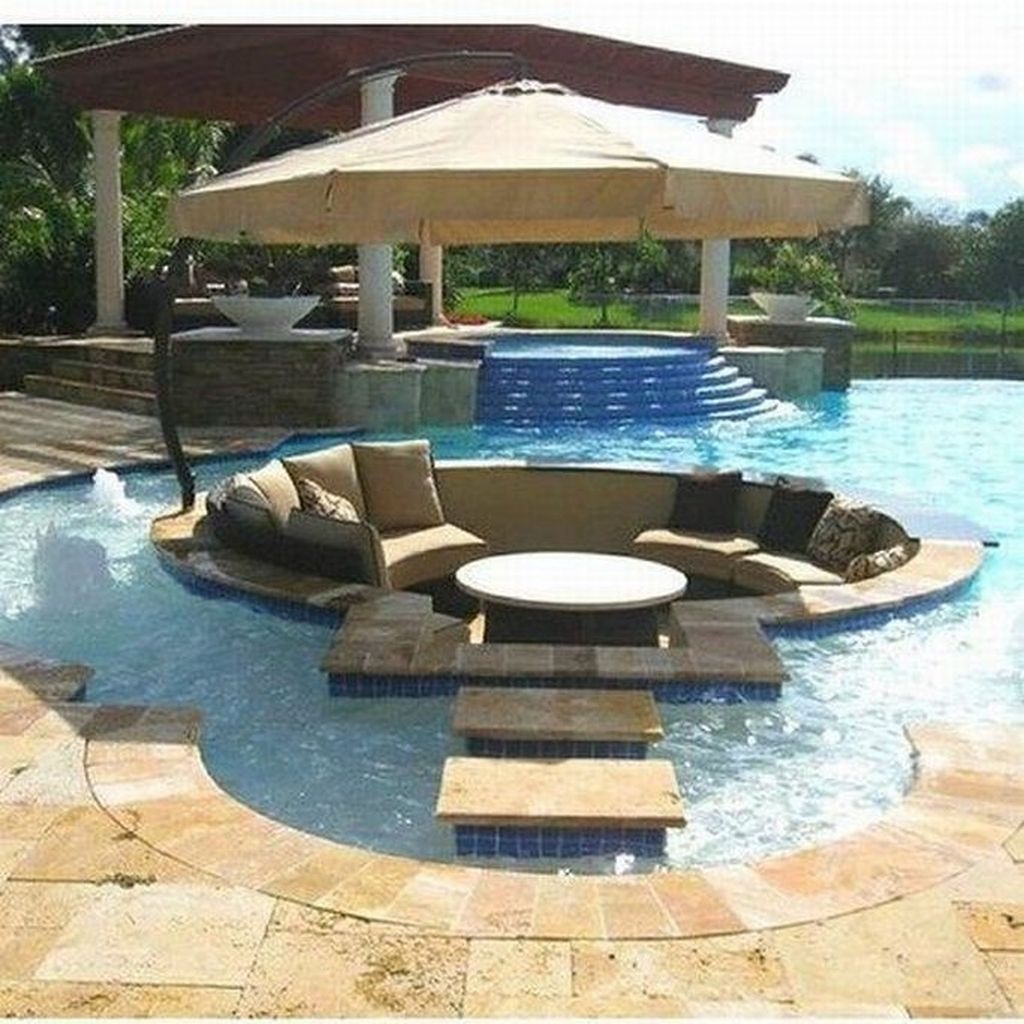 Totally Difference Pool Seating Ideas To Beautify Your Backyard 31