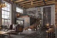 Gorgeous Industrial Living Room Design And Decoration Ideas 32