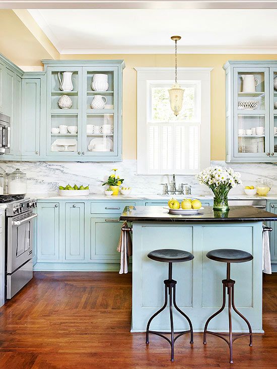 Blue And Yellow Kitchen