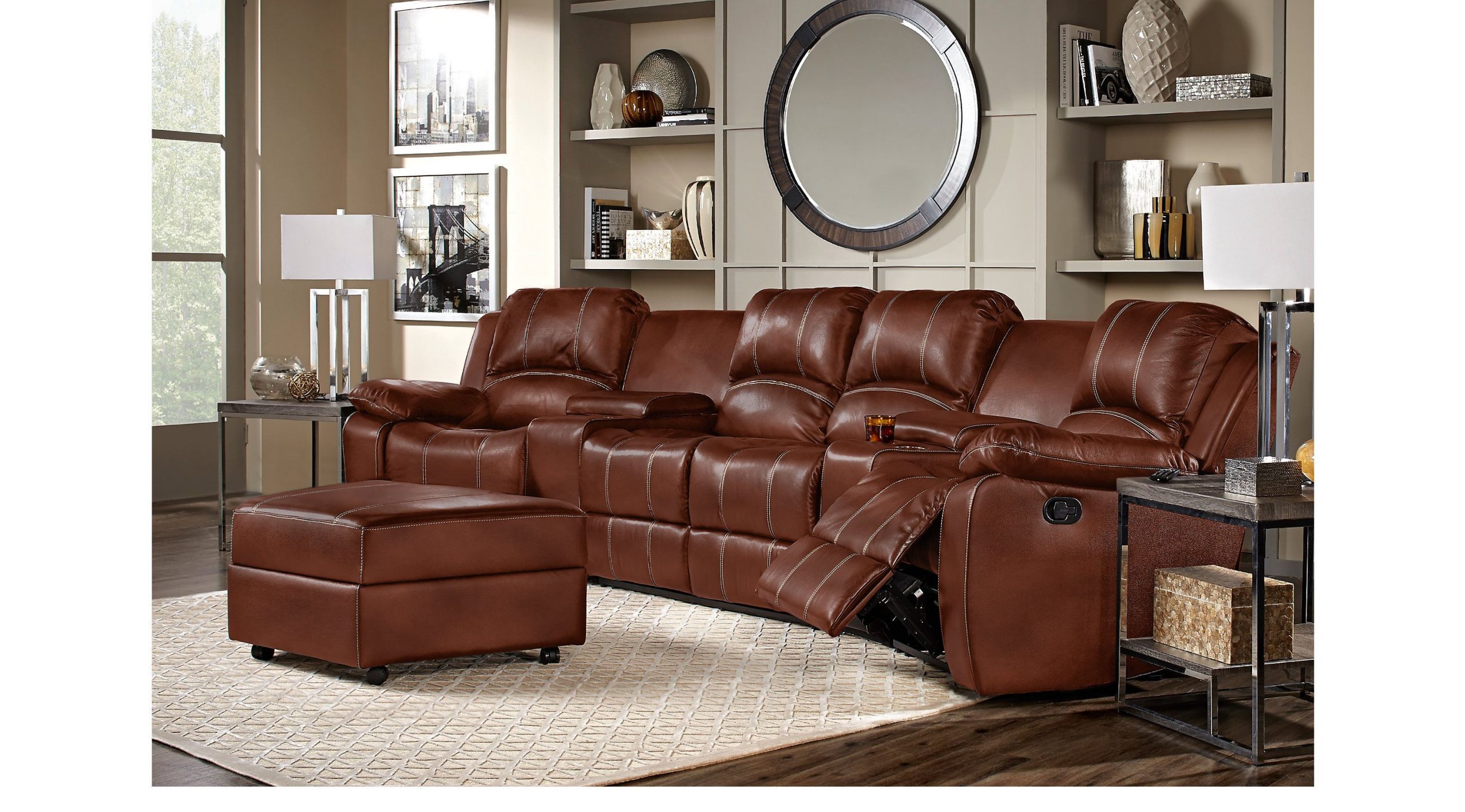 creame leather living room sets