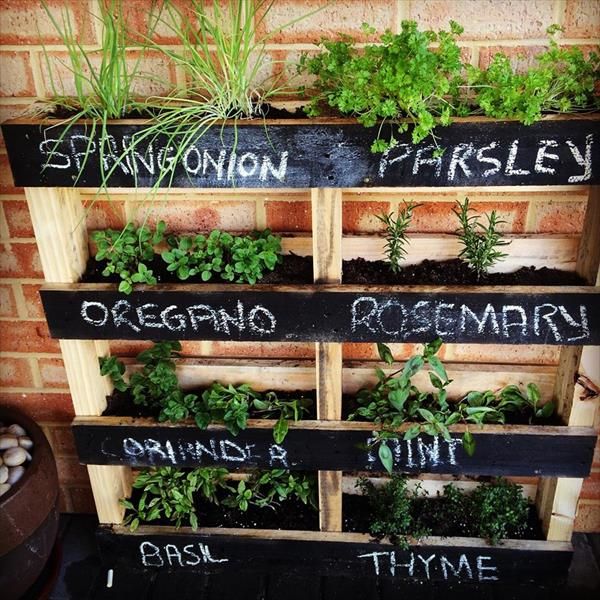 20 Pallet Herb Garden Ideas Magzhouse, Diy Outdoor Vertical Herb Garden