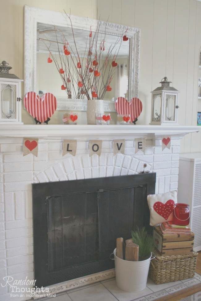 Valentine's Day Mantel Decorations
