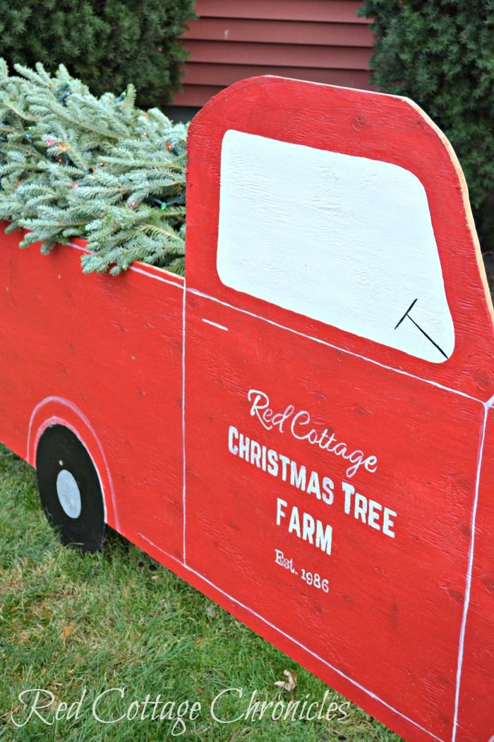 red truck outdoor christmas decor lowes