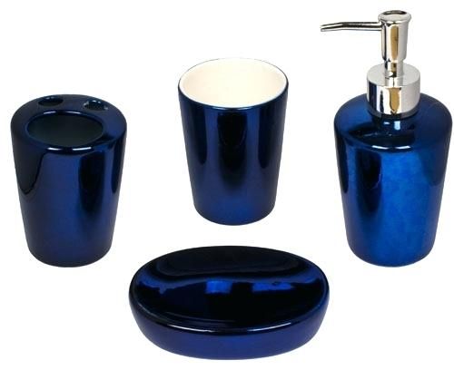 Blue Bathroom Accessories Set