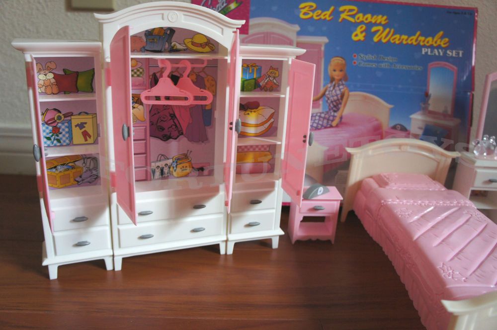 barbie doll and bedroom furniture set