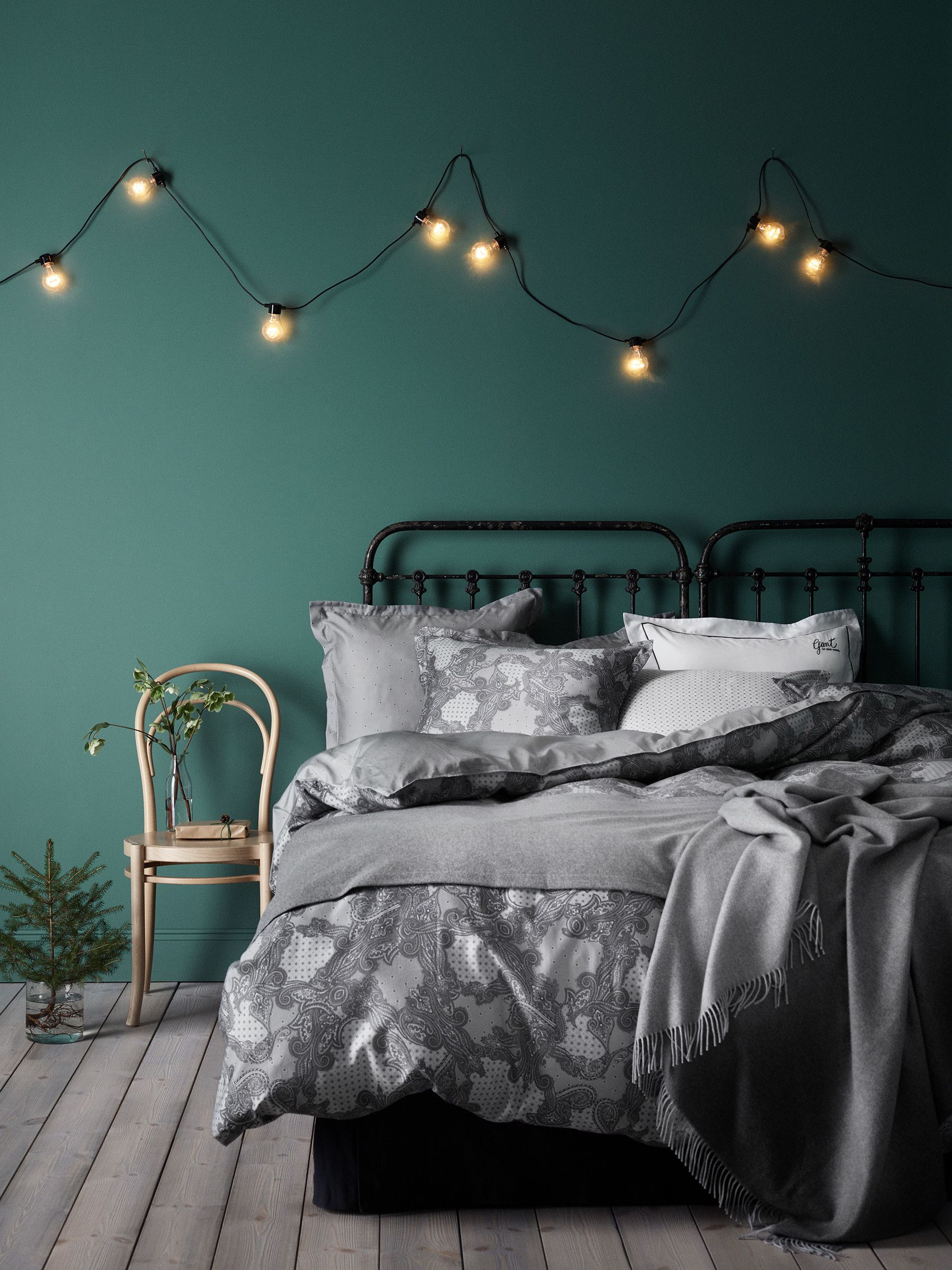 Green And Grey Bedroom