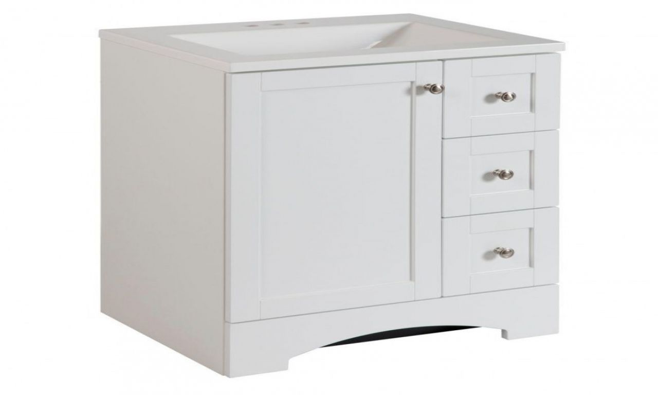 24 Inch White Bathroom Vanity With Drawers