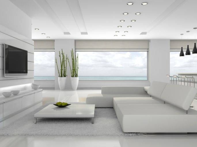 All White Living Room