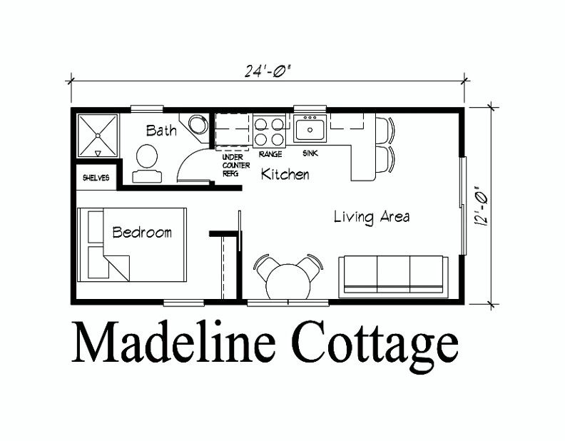 12x24 Backyard Studio House Plans