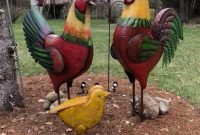 Metal Chicken Outdoor Decor